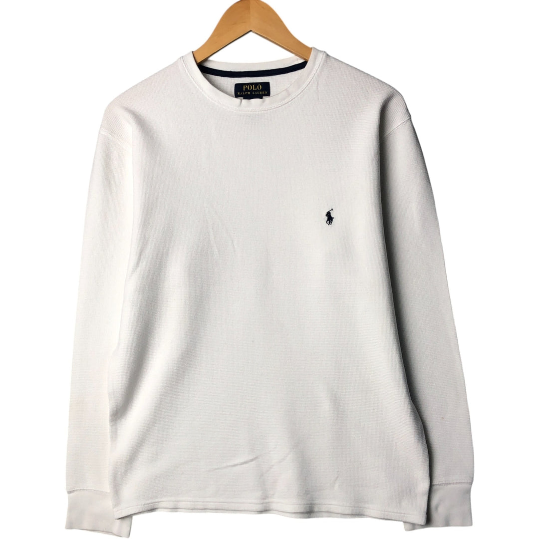 Ralph Lauren POLO RALPH LAUREN Thermal Ron T Waffle Men's L size cotton white type Vintage Second Hand