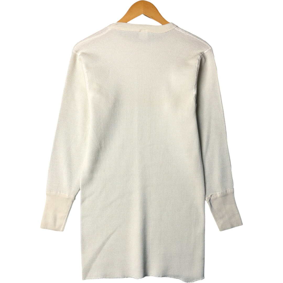 Vintage 90'S Fruit of the Loom Thermal Long T-Shirt, Waffle, Made in USA, Men's XL polyester ivory Vintage Second Hand