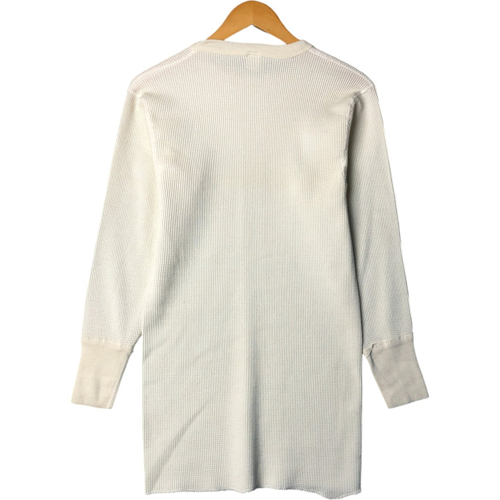 Vintage 90'S Fruit of the Loom Thermal Long T-Shirt, Waffle, Made in USA, Men's XL polyester ivory Vintage Second Hand
