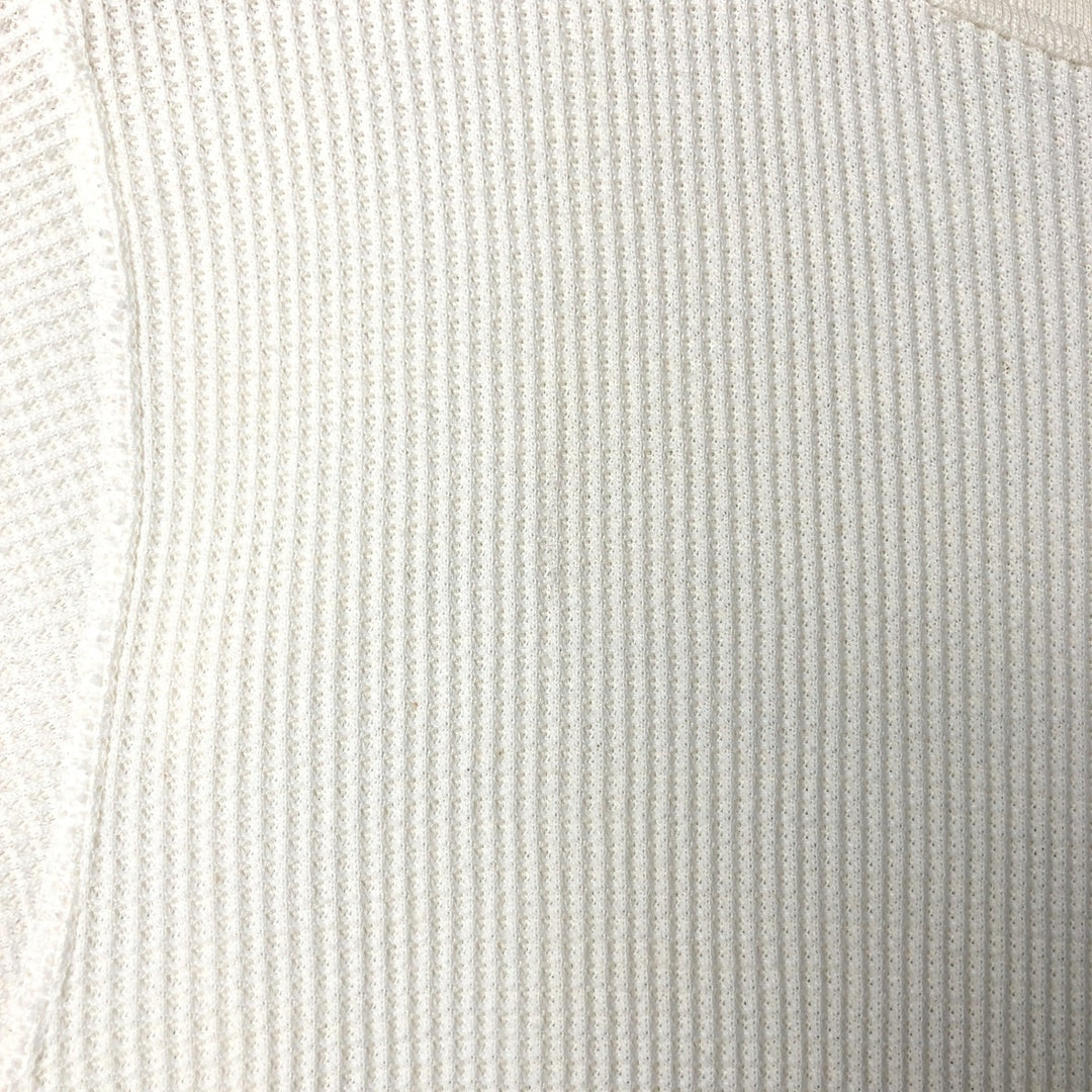 Vintage 90'S Fruit of the Loom Thermal Long T-Shirt, Waffle, Made in USA, Men's XL polyester ivory Vintage Second Hand