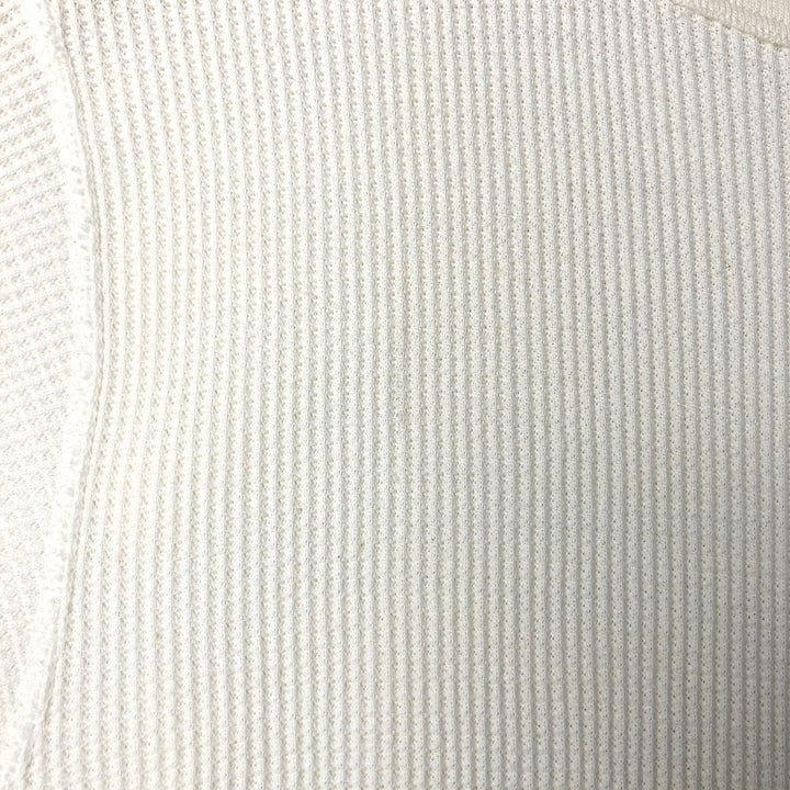 Vintage 90'S Fruit of the Loom Thermal Long T-Shirt, Waffle, Made in USA, Men's XL polyester ivory Vintage Second Hand