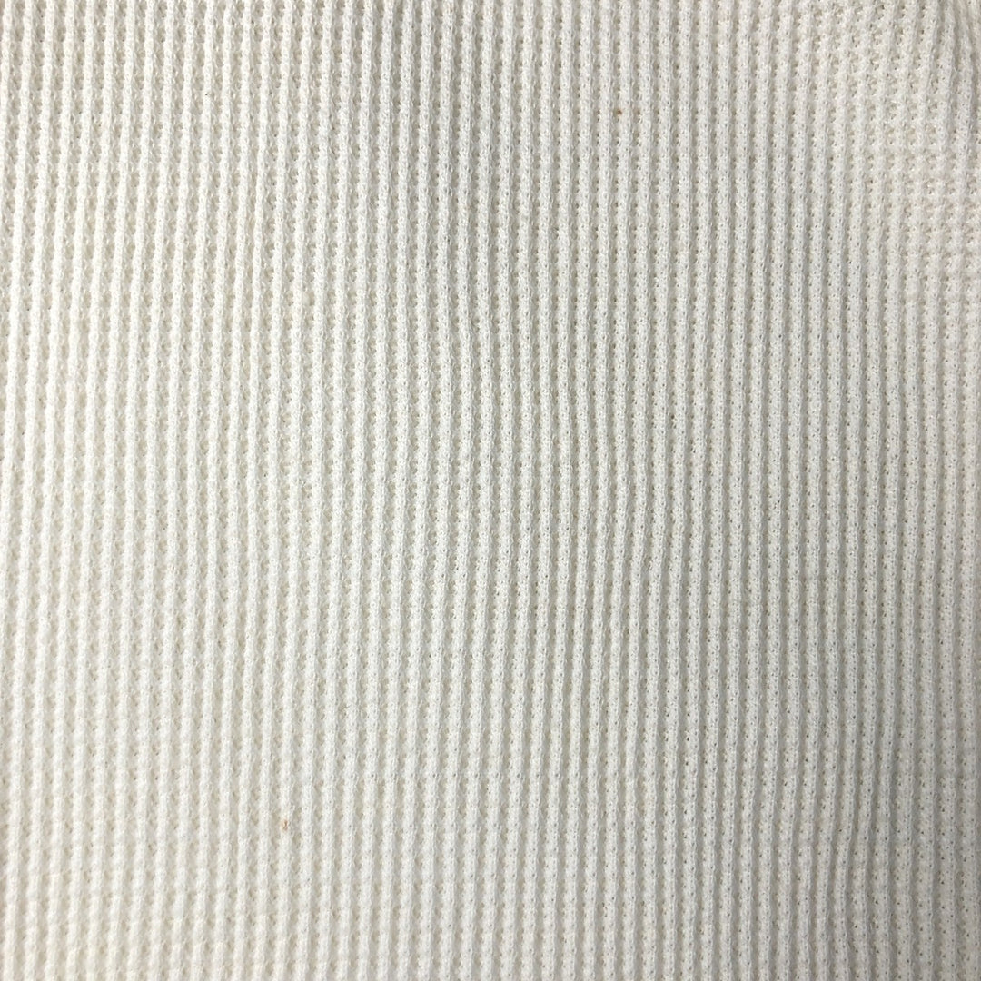Vintage 90'S Fruit of the Loom Thermal Long T-Shirt, Waffle, Made in USA, Men's XL polyester ivory Vintage Second Hand