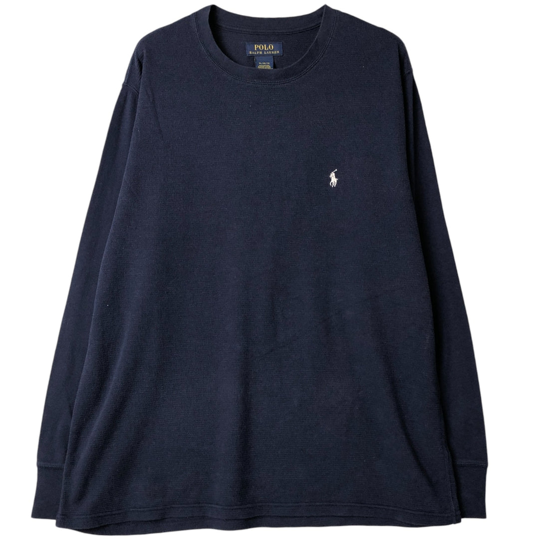 Ralph Lauren POLO RALPH LAUREN Thermal Long T-Shirt Men's XL cotton navy blue type Vintage Second Hand
