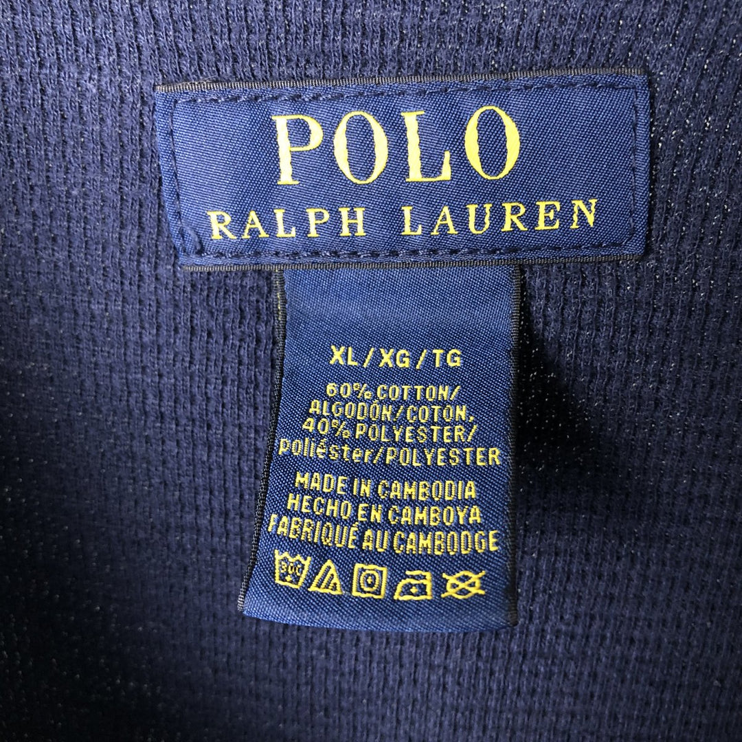 Ralph Lauren POLO RALPH LAUREN Thermal Long T-Shirt Men's XL cotton navy blue type Vintage Second Hand
