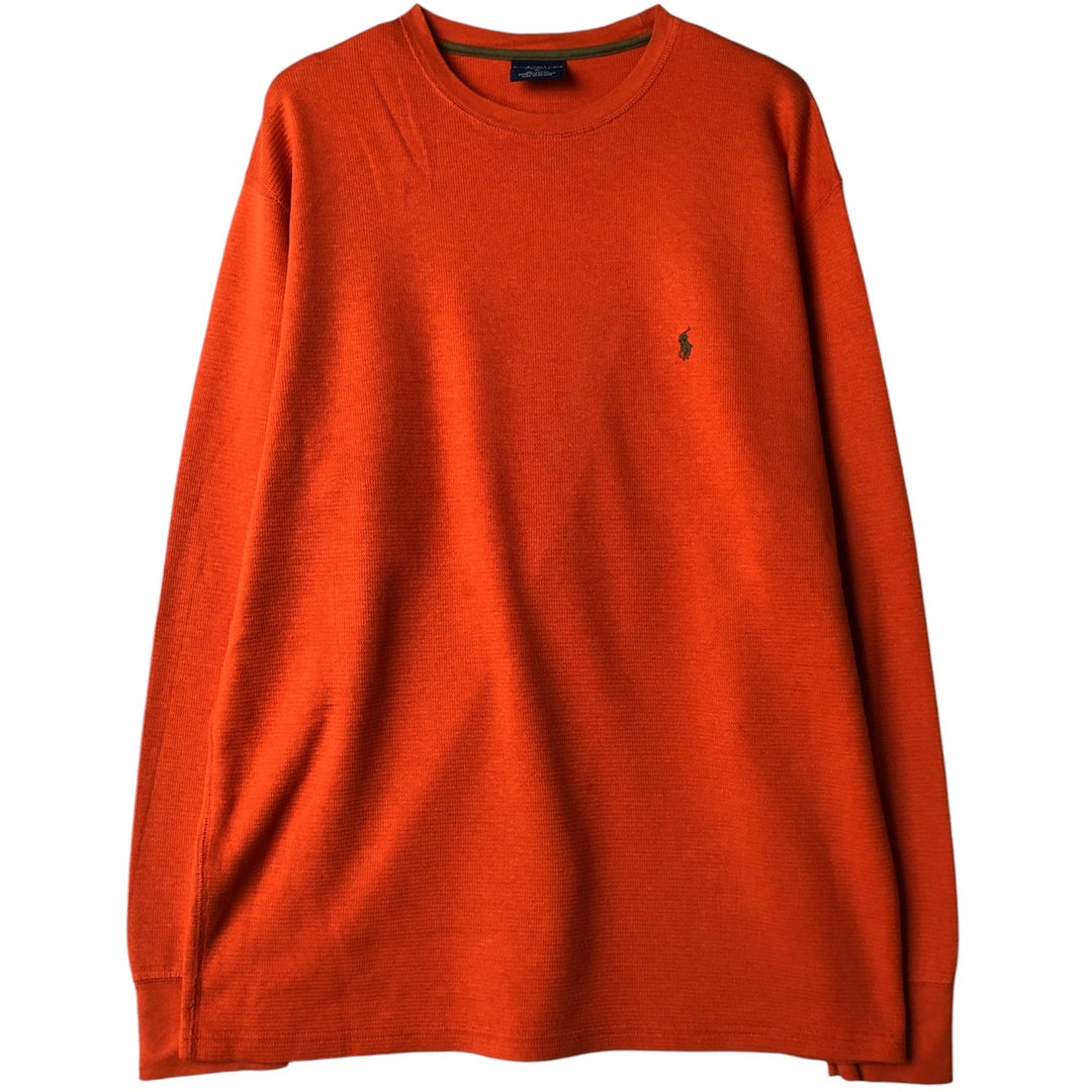 Ralph Lauren POLO RALPH LAUREN SLEEPWEAR Thermal Long T-shirt Honeycomb Men's XL cotton orange type Vintage Second Hand