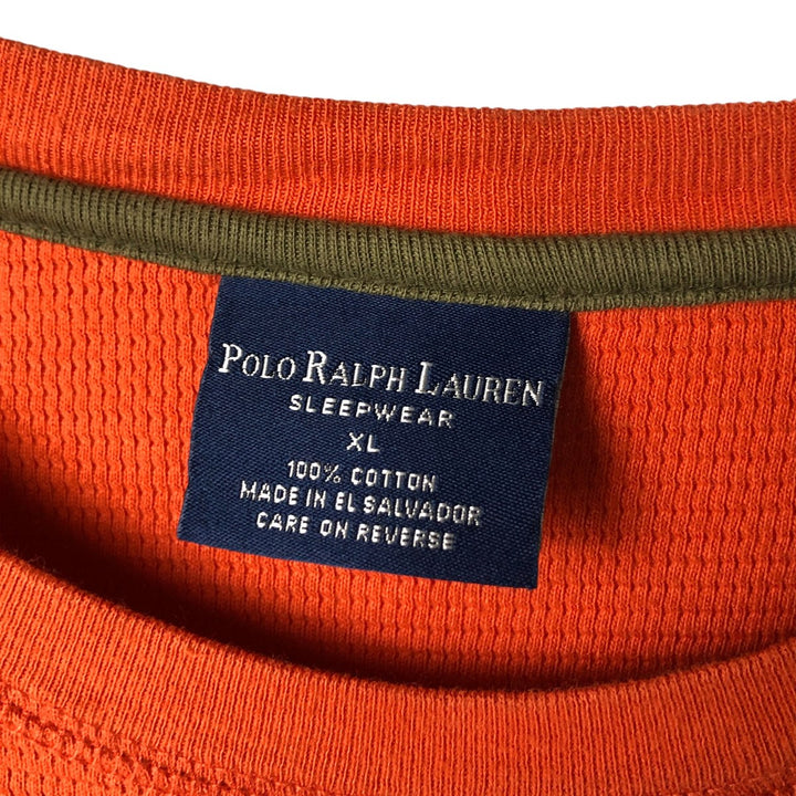 Ralph Lauren POLO RALPH LAUREN SLEEPWEAR Thermal Long T-shirt Honeycomb Men's XL cotton orange type Vintage Second Hand