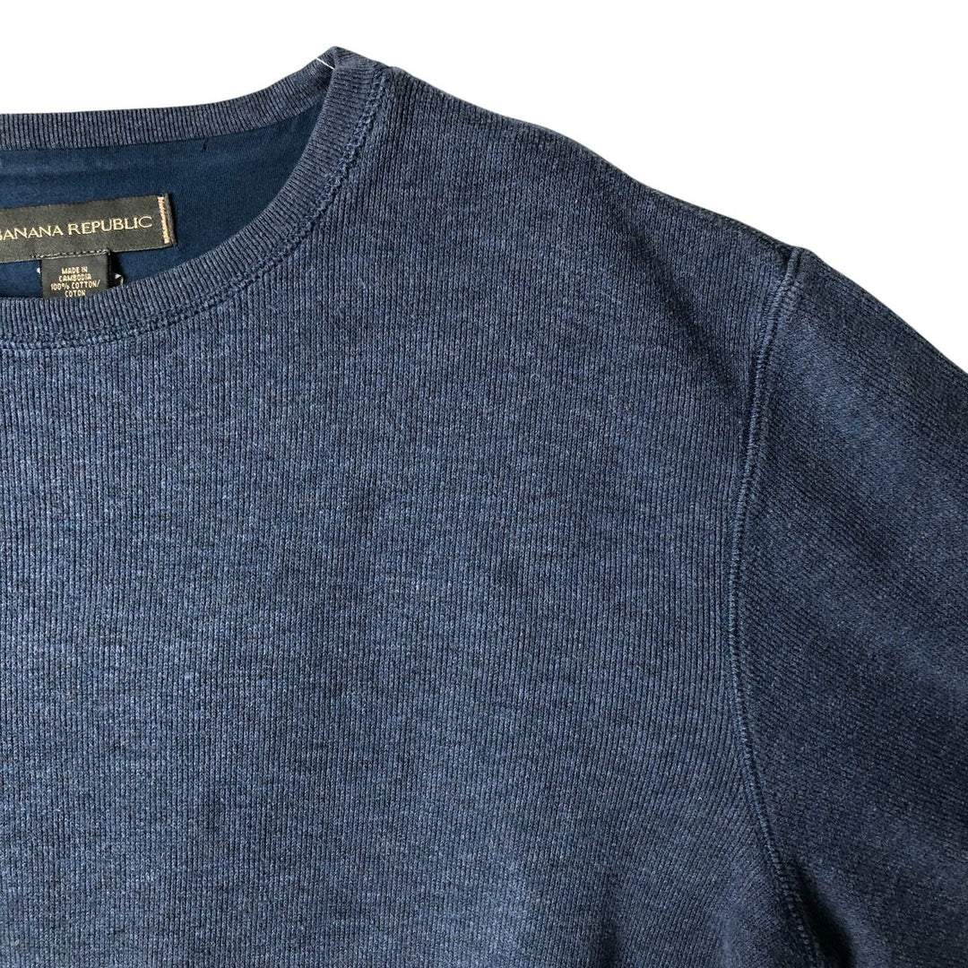 Banana Republic Thermal Long T-Shirt, Men's Size L cotton navy blue type Vintage Second Hand