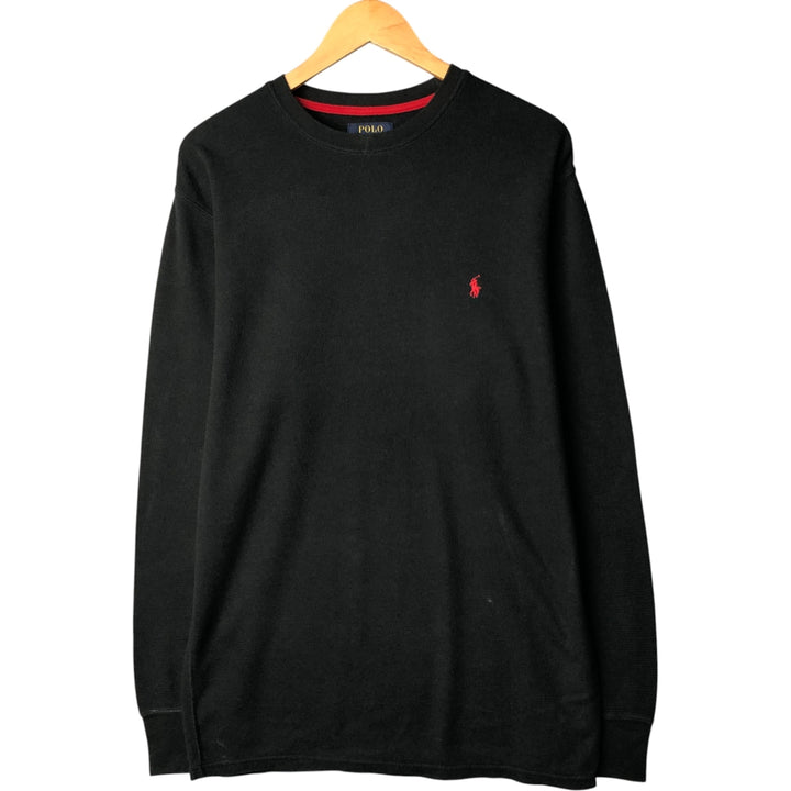 Ralph Lauren POLO RALPH LAUREN SLEEPWEAR Thermal Long T-shirt Honeycomb Men's XL cotton black type Vintage Second Hand
