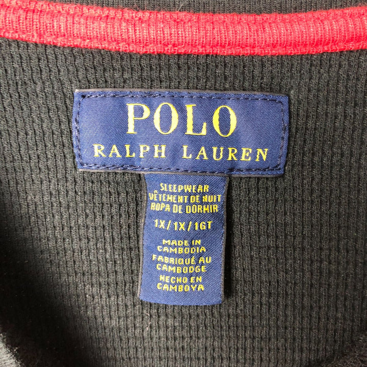 Ralph Lauren POLO RALPH LAUREN SLEEPWEAR Thermal Long T-shirt Honeycomb Men's XL cotton black type Vintage Second Hand