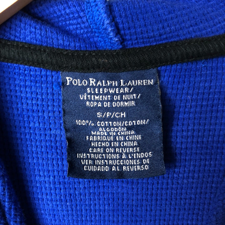 Ralph Lauren POLO RALPH LAUREN SLEEPWEAR Hooded Thermal Long T-Shirt, Waffle, Men's Size Small cotton blue type Vintage Second Hand
