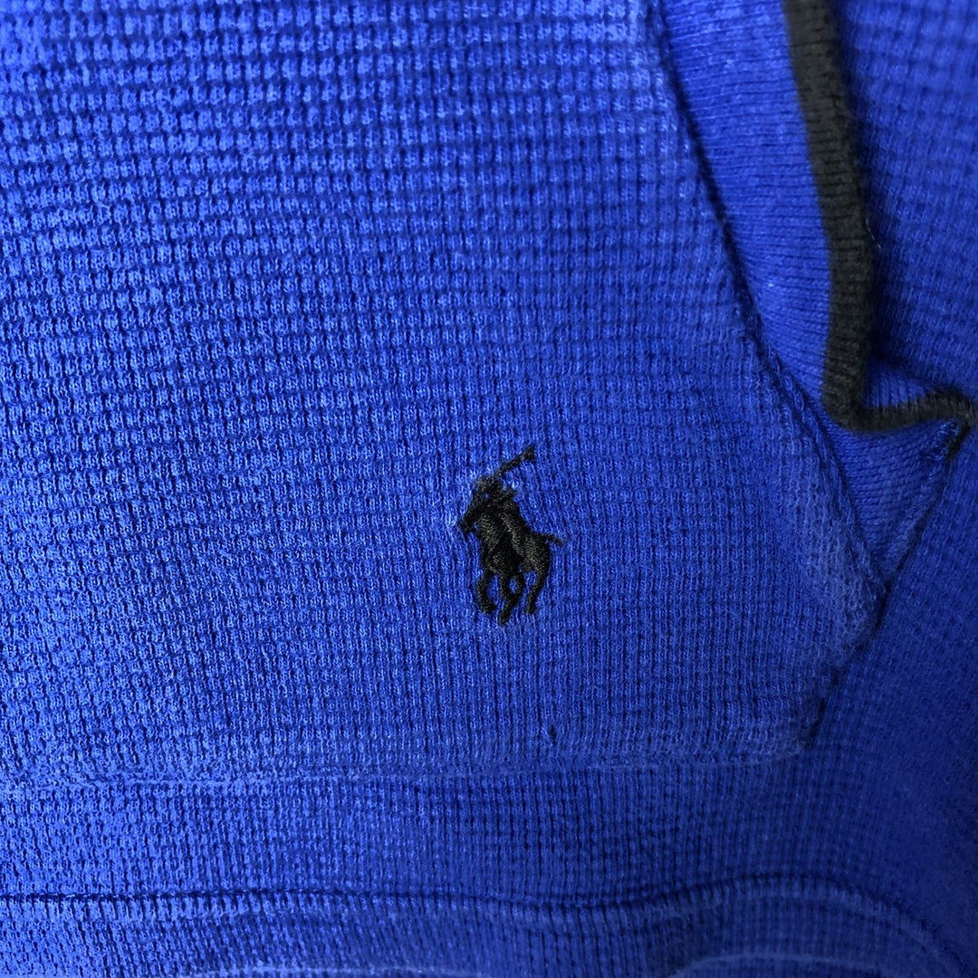 Ralph Lauren POLO RALPH LAUREN SLEEPWEAR Hooded Thermal Long T-Shirt, Waffle, Men's Size Small cotton blue type Vintage Second Hand