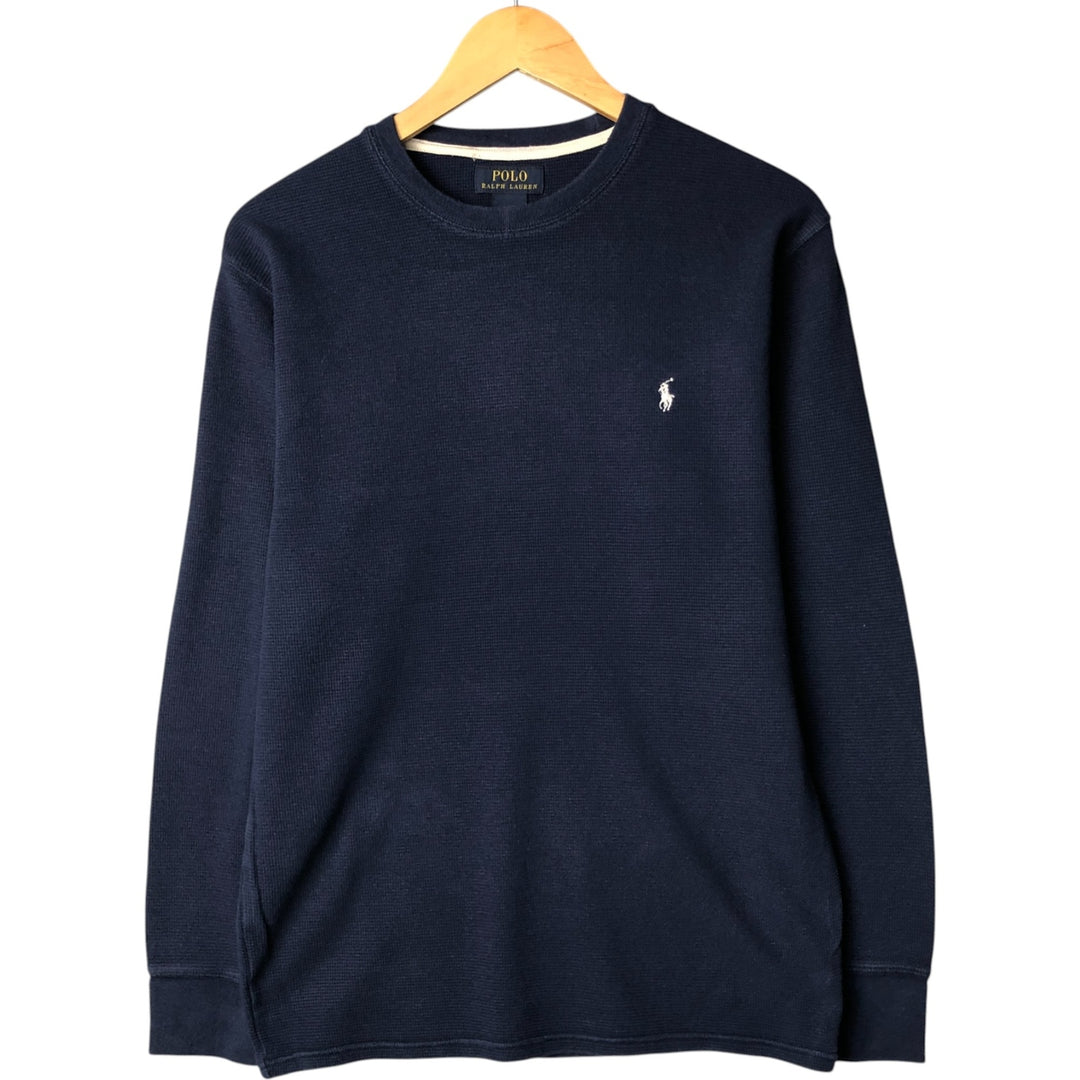 Ralph Lauren POLO RALPH LAUREN Thermal Long T-Shirt, Size L (Men's Size L) cotton navy blue type Vintage Second Hand