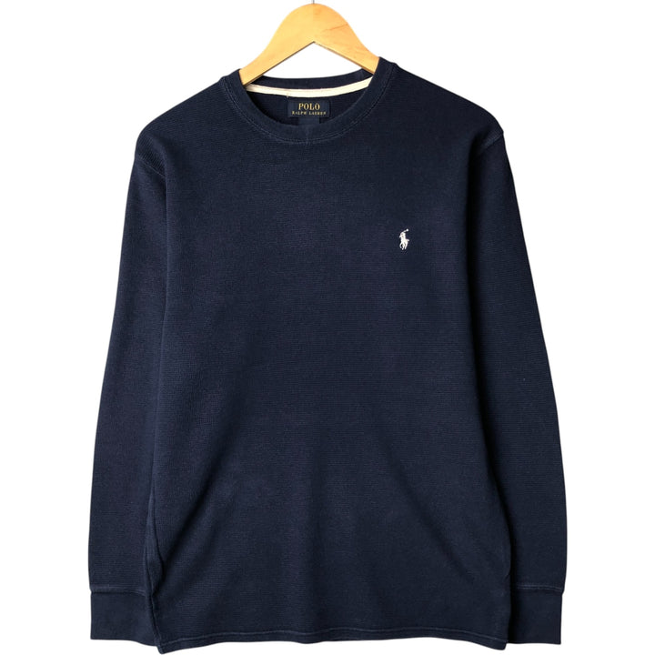 Ralph Lauren POLO RALPH LAUREN Thermal Long T-Shirt, Size L (Men's Size L) cotton navy blue type Vintage Second Hand