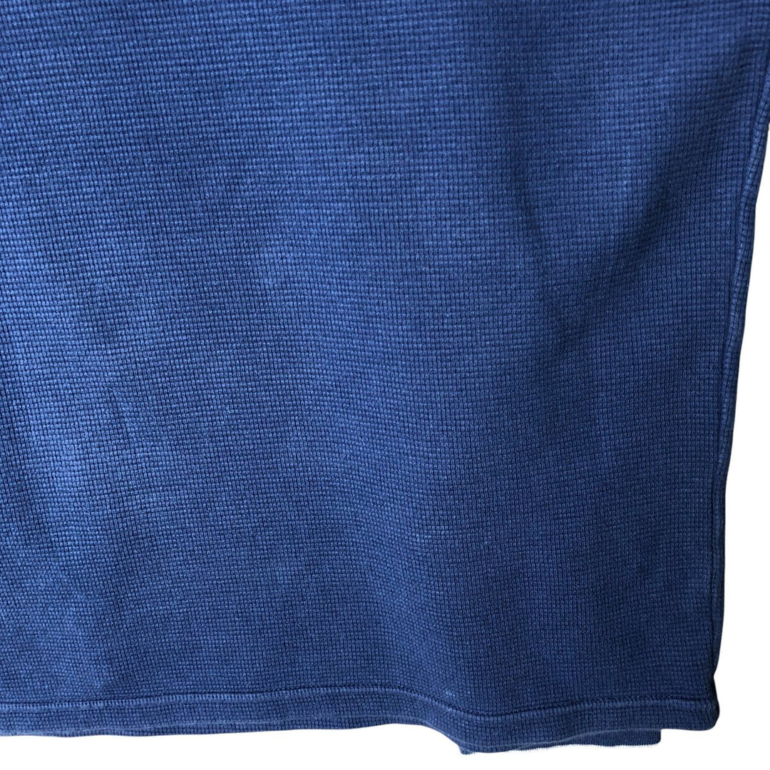 Ralph Lauren POLO RALPH LAUREN V-neck thermal long-sleeved T-shirt, waffle, men's size L cotton blue type Vintage Second Hand