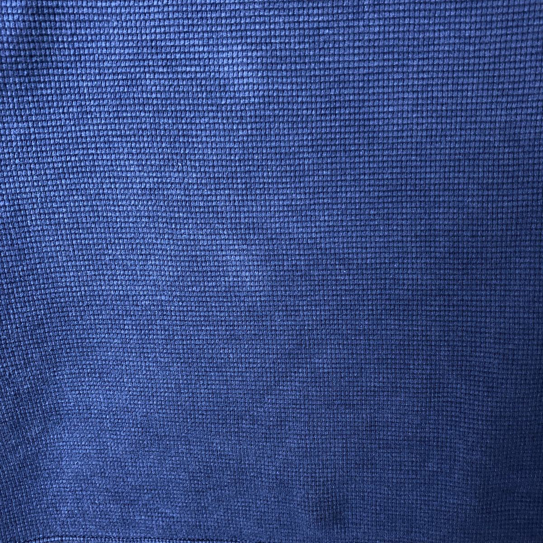 Ralph Lauren POLO RALPH LAUREN V-neck thermal long-sleeved T-shirt, waffle, men's size L cotton blue type Vintage Second Hand