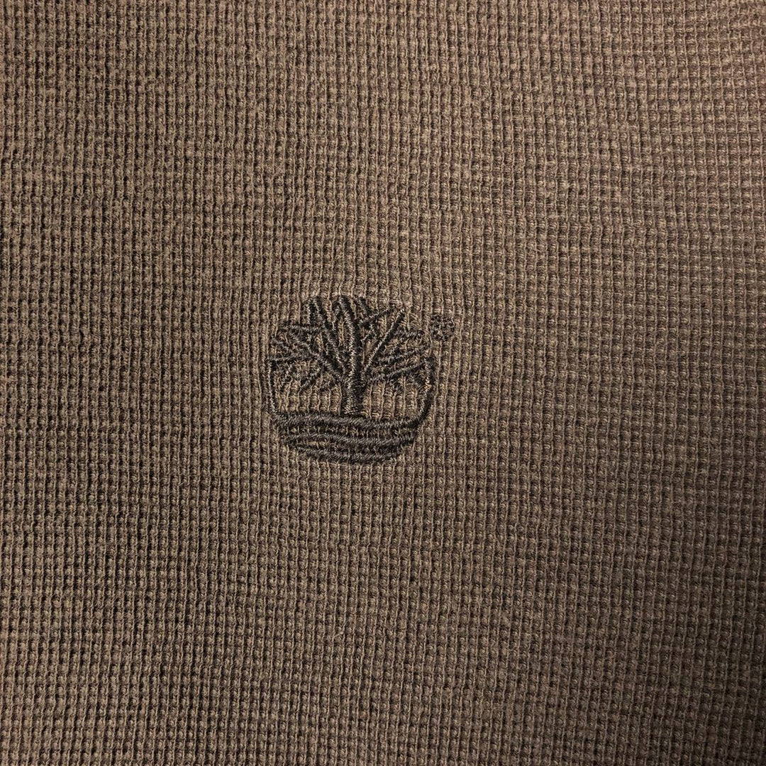 Timberland Thermal Long T-Shirt, Waffle, Men's Size M cotton brown type Vintage Second Hand