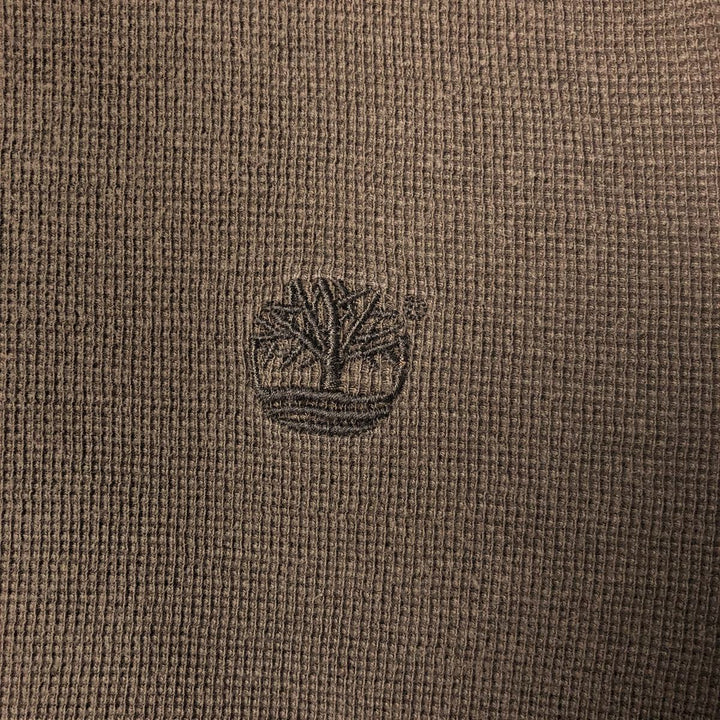 Timberland Thermal Long T-Shirt, Waffle, Men's Size M cotton brown type Vintage Second Hand