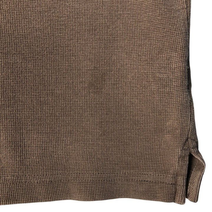 Timberland Thermal Long T-Shirt, Waffle, Men's Size M cotton brown type Vintage Second Hand