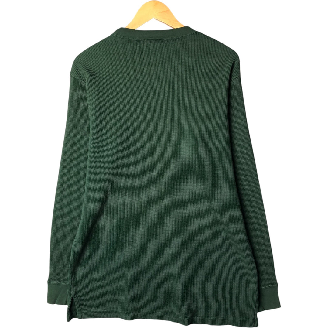 Vintage 90'S Ralph Lauren POLO SPORT Thermal Long T-Shirt, Waffle, Men's XL cotton green type Vintage Second Hand
