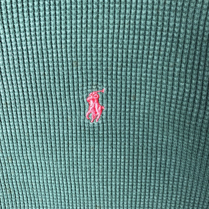 Vintage 90'S Ralph Lauren POLO SPORT Thermal Long T-Shirt, Waffle, Men's XL cotton green type Vintage Second Hand