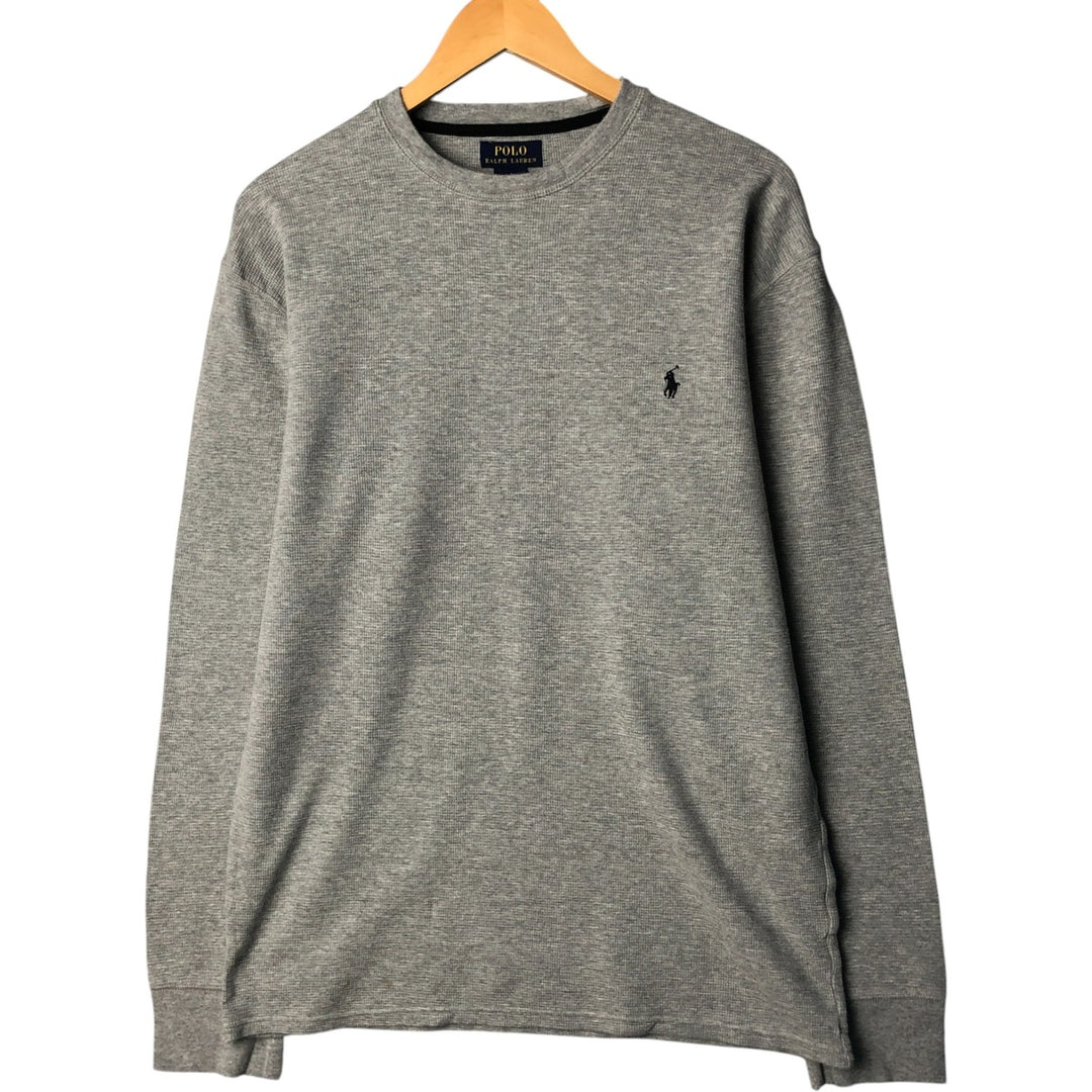 Ralph Lauren POLO RALPH LAUREN Thermal Long T-shirt Waffle Men's XXL cotton gray type Vintage Second Hand