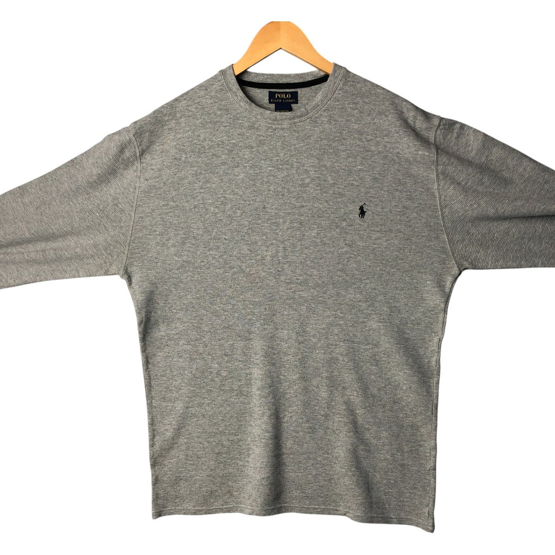 Ralph Lauren POLO RALPH LAUREN Thermal Long T-shirt Waffle Men's XXL cotton gray type Vintage Second Hand