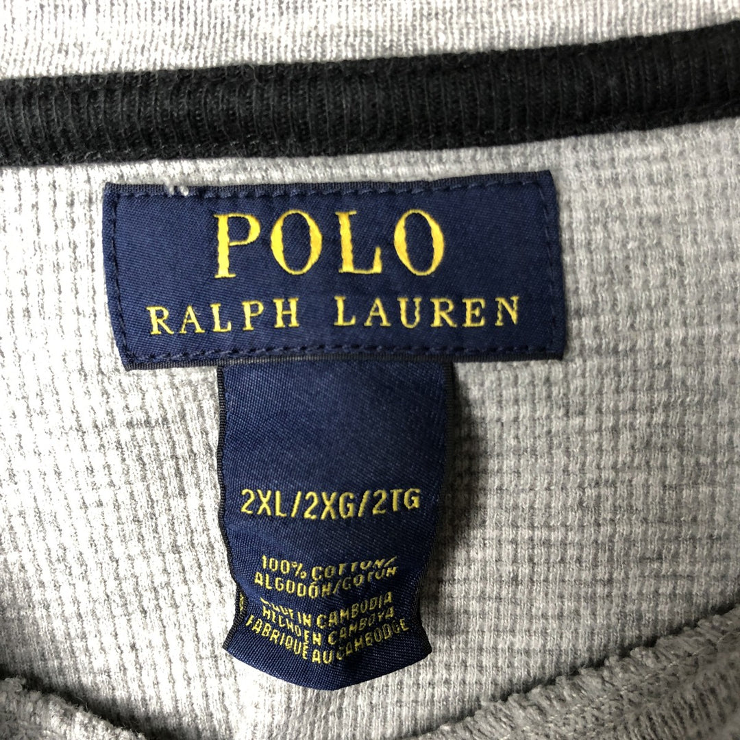 Ralph Lauren POLO RALPH LAUREN Thermal Long T-shirt Waffle Men's XXL cotton gray type Vintage Second Hand