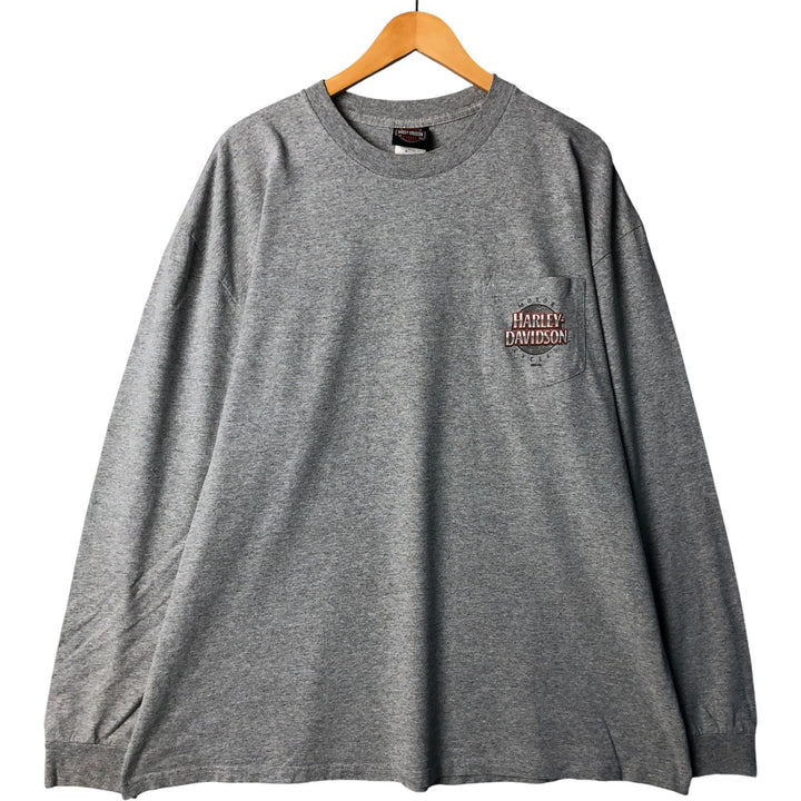 Harley-Davidson Motorcycle Long Sleeve T-Shirt, Men's XXL cotton gray type Vintage Second Hand