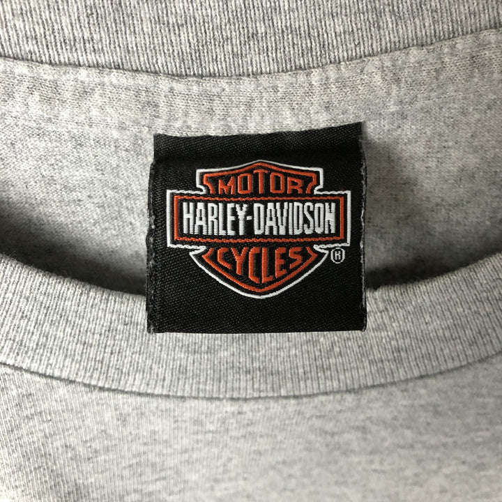 Harley-Davidson Motorcycle Long Sleeve T-Shirt, Men's XXL cotton gray type Vintage Second Hand