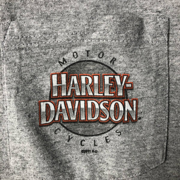 Harley-Davidson Motorcycle Long Sleeve T-Shirt, Men's XXL cotton gray type Vintage Second Hand