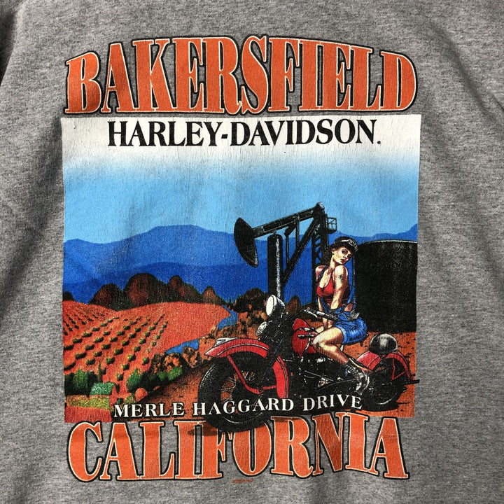 Harley-Davidson Motorcycle Long Sleeve T-Shirt, Men's XXL cotton gray type Vintage Second Hand