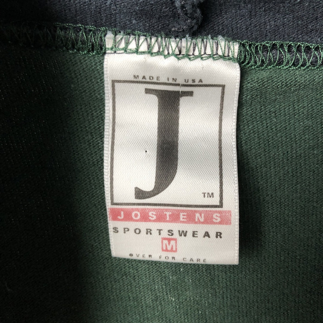 Vintage 90'S JOSTENS Hooded Long Sleeve T-Shirt with Character Print, Made in USA, Men's Size Medium cotton Green type dark green Vintage Second Hand