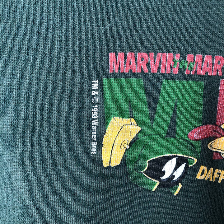 Vintage 90'S JOSTENS Hooded Long Sleeve T-Shirt with Character Print, Made in USA, Men's Size Medium cotton Green type dark green Vintage Second Hand