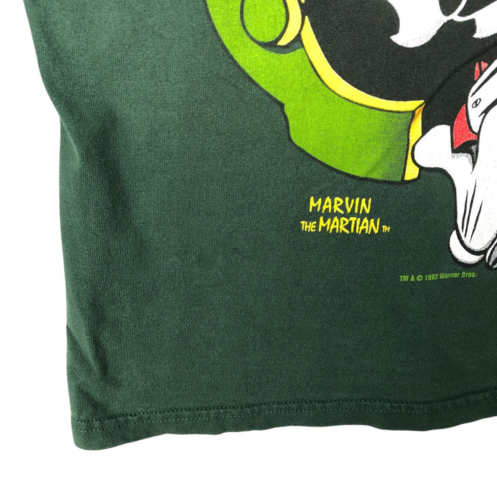 Vintage 90'S JOSTENS Hooded Long Sleeve T-Shirt with Character Print, Made in USA, Men's Size Medium cotton Green type dark green Vintage Second Hand