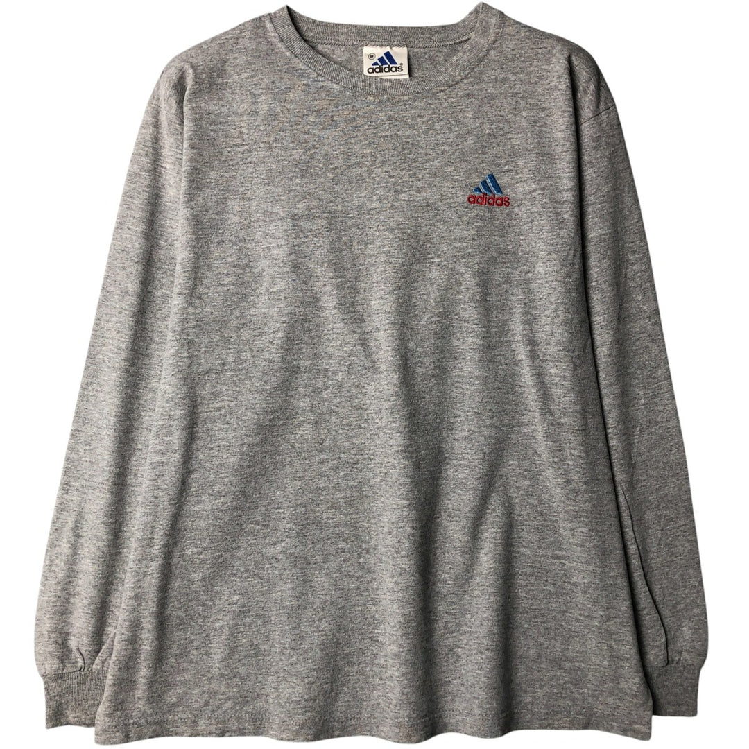 Vintage 90'S Adidas long-sleeved T-shirt, Made in USA, Men's Size Medium cotton gray type Vintage Second Hand