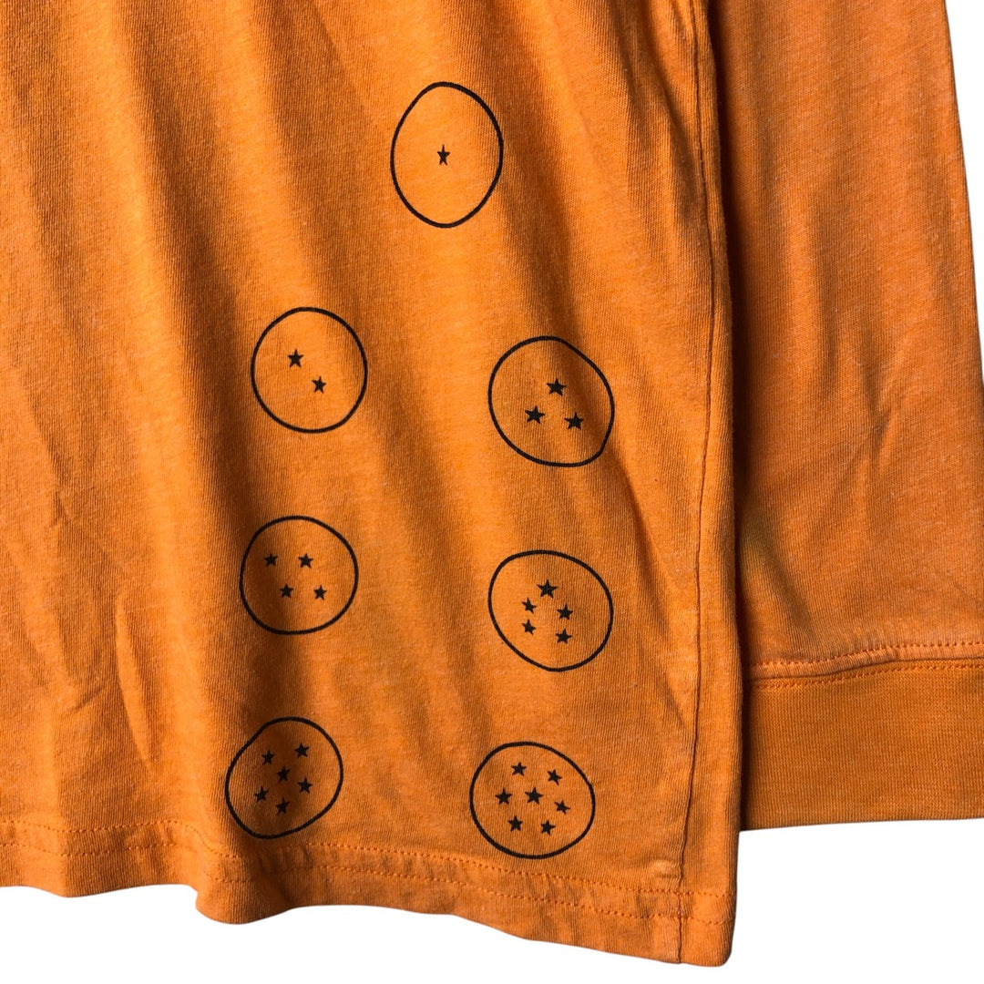 Dragon Ball Z Son Goku Anime Character Print Long Sleeve T-Shirt, Men's XXL cotton orange type Vintage Second Hand
