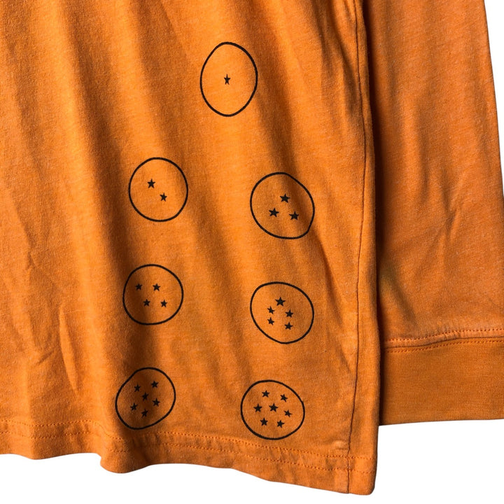 Dragon Ball Z Son Goku Anime Character Print Long Sleeve T-Shirt, Men's XXL cotton orange type Vintage Second Hand