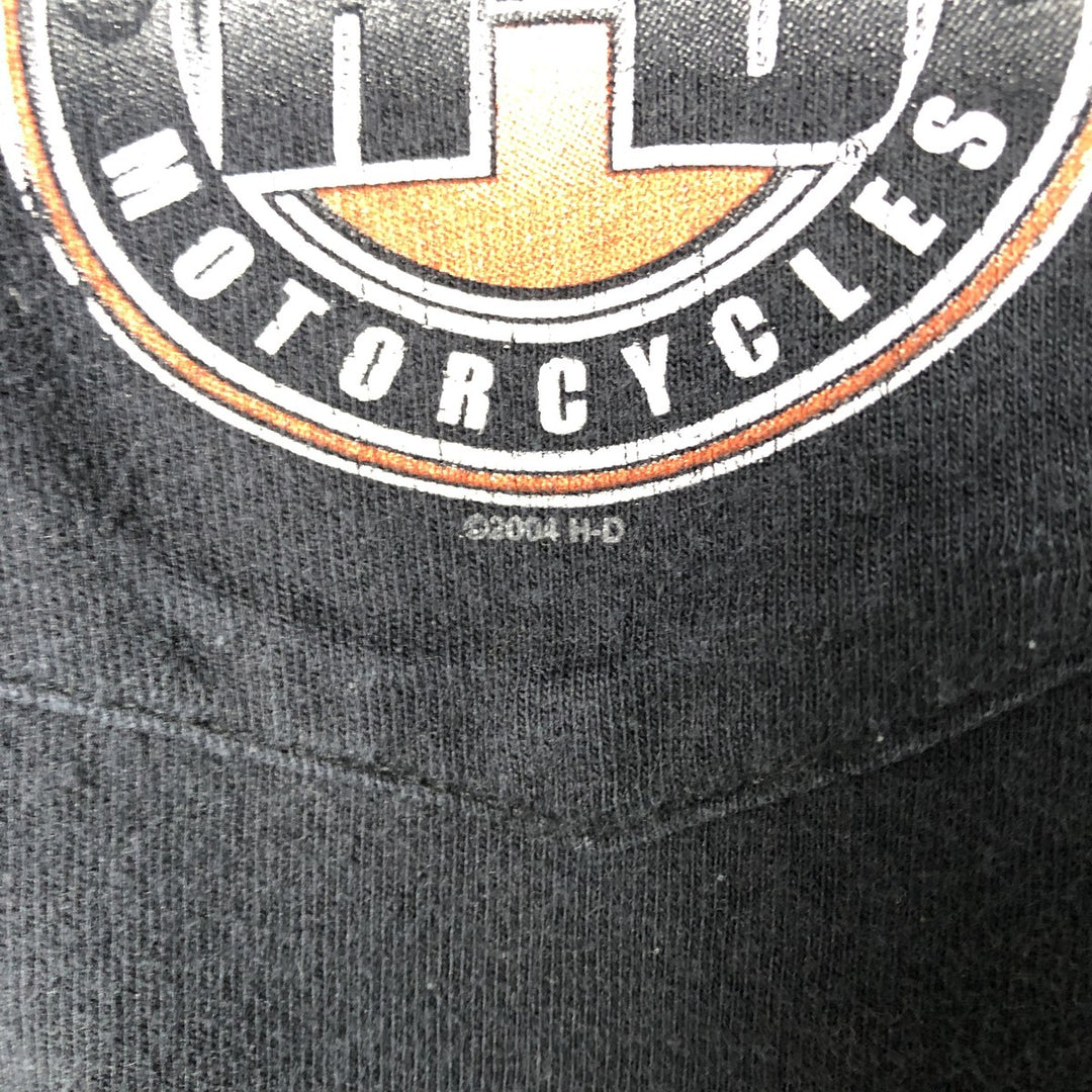 2000'S Harley-Davidson Motorcycle Long Sleeve T-Shirt, Made in USA, Men's Size XXL cotton black type Vintage Second Hand
