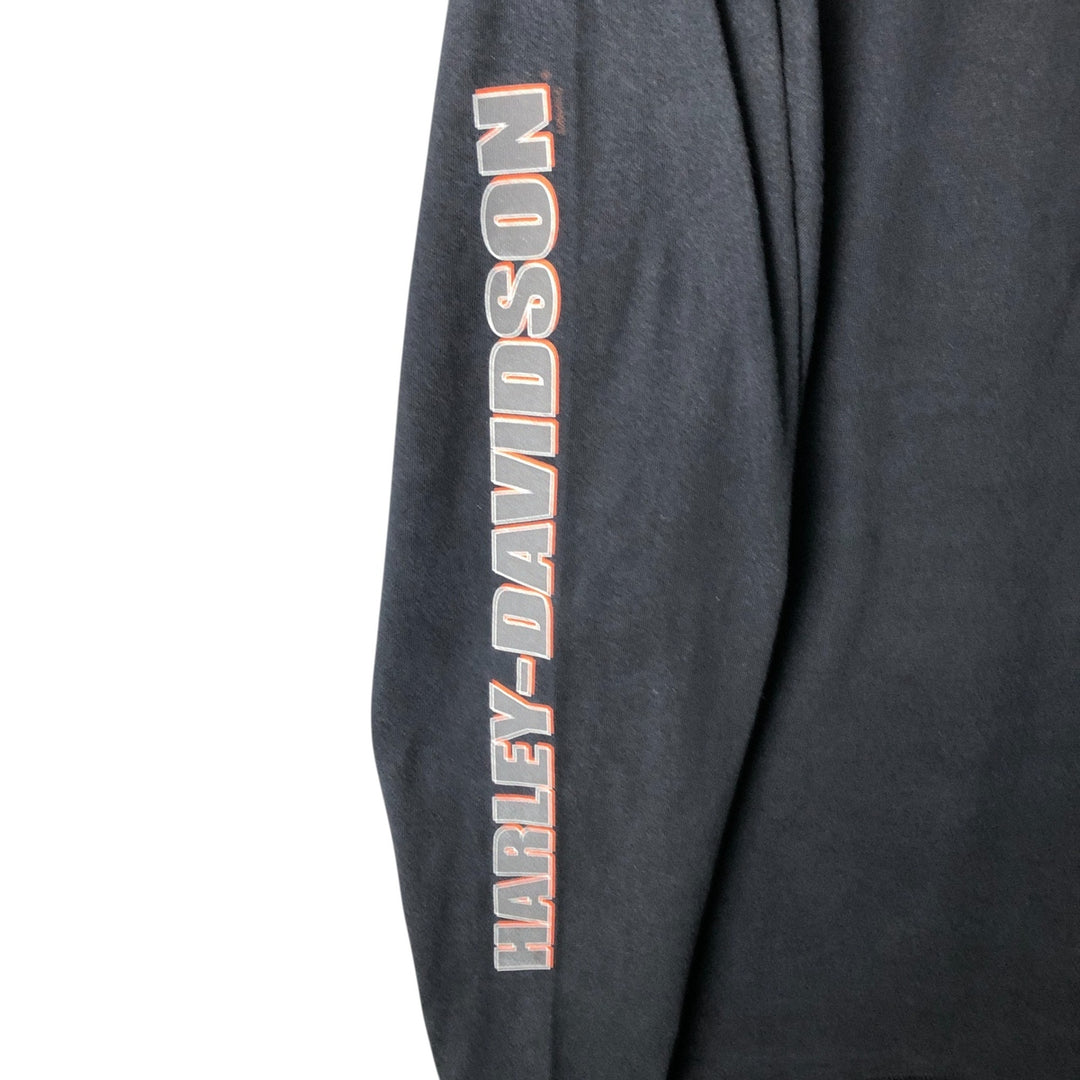 2000'S Harley-Davidson Motorcycle Long Sleeve T-Shirt, Made in USA, Men's Size XXL cotton black type Vintage Second Hand