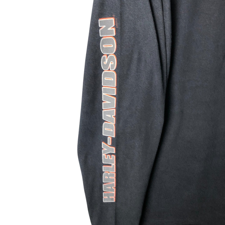 2000'S Harley-Davidson Motorcycle Long Sleeve T-Shirt, Made in USA, Men's Size XXL cotton black type Vintage Second Hand