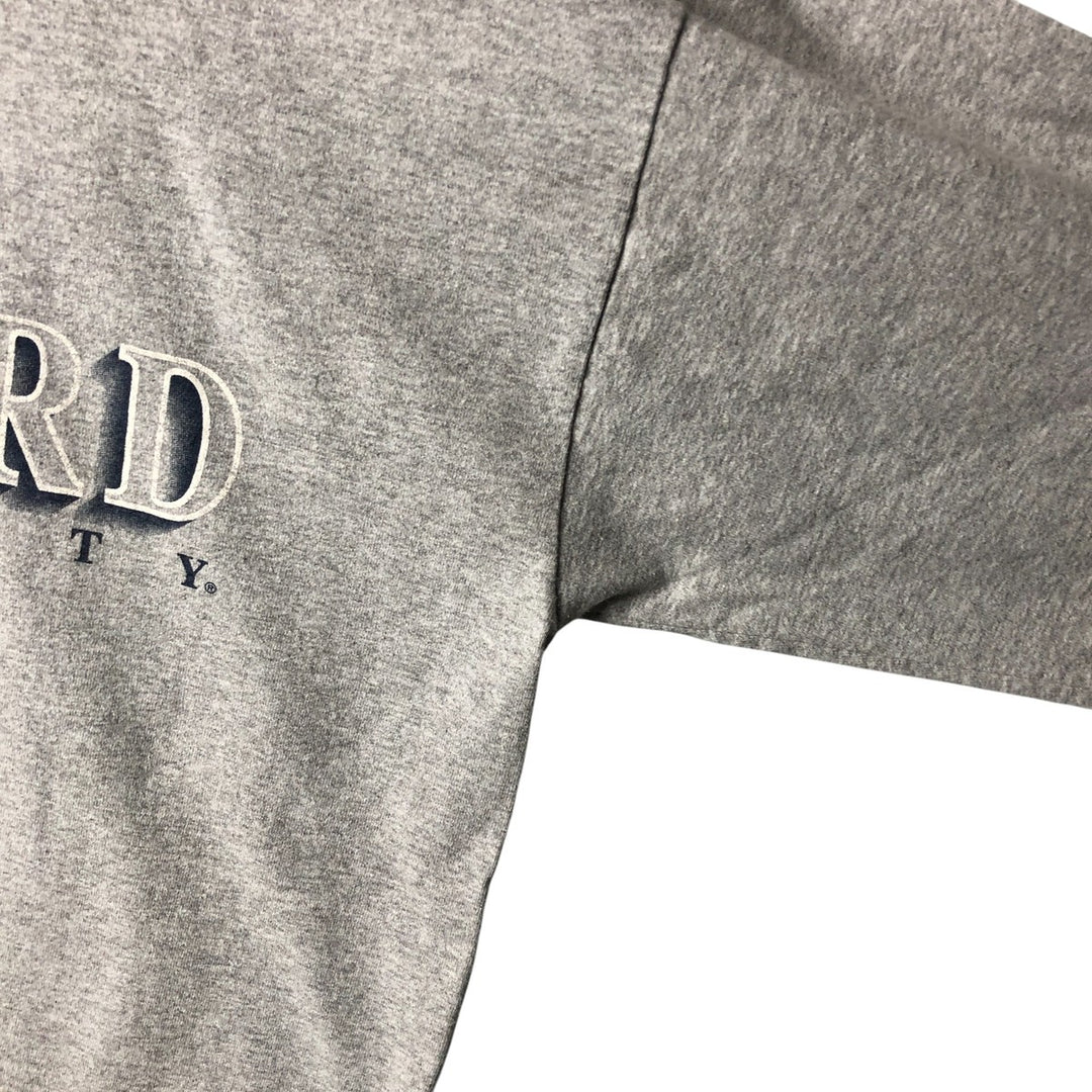 Vintage 1990'S Jansport Harvard University College Long Sleeve T-Shirt, Made in USA, Men's Size Large cotton gray type Vintage Second Hand