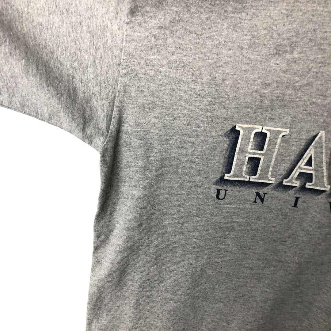 Vintage 1990'S Jansport Harvard University College Long Sleeve T-Shirt, Made in USA, Men's Size Large cotton gray type Vintage Second Hand