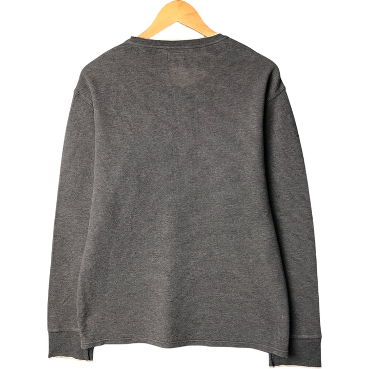 Ralph Lauren POLO RALPH LAUREN V-neck thermal long sleeve T-shirt waffle men's XL size cotton gray type Vintage Second Hand