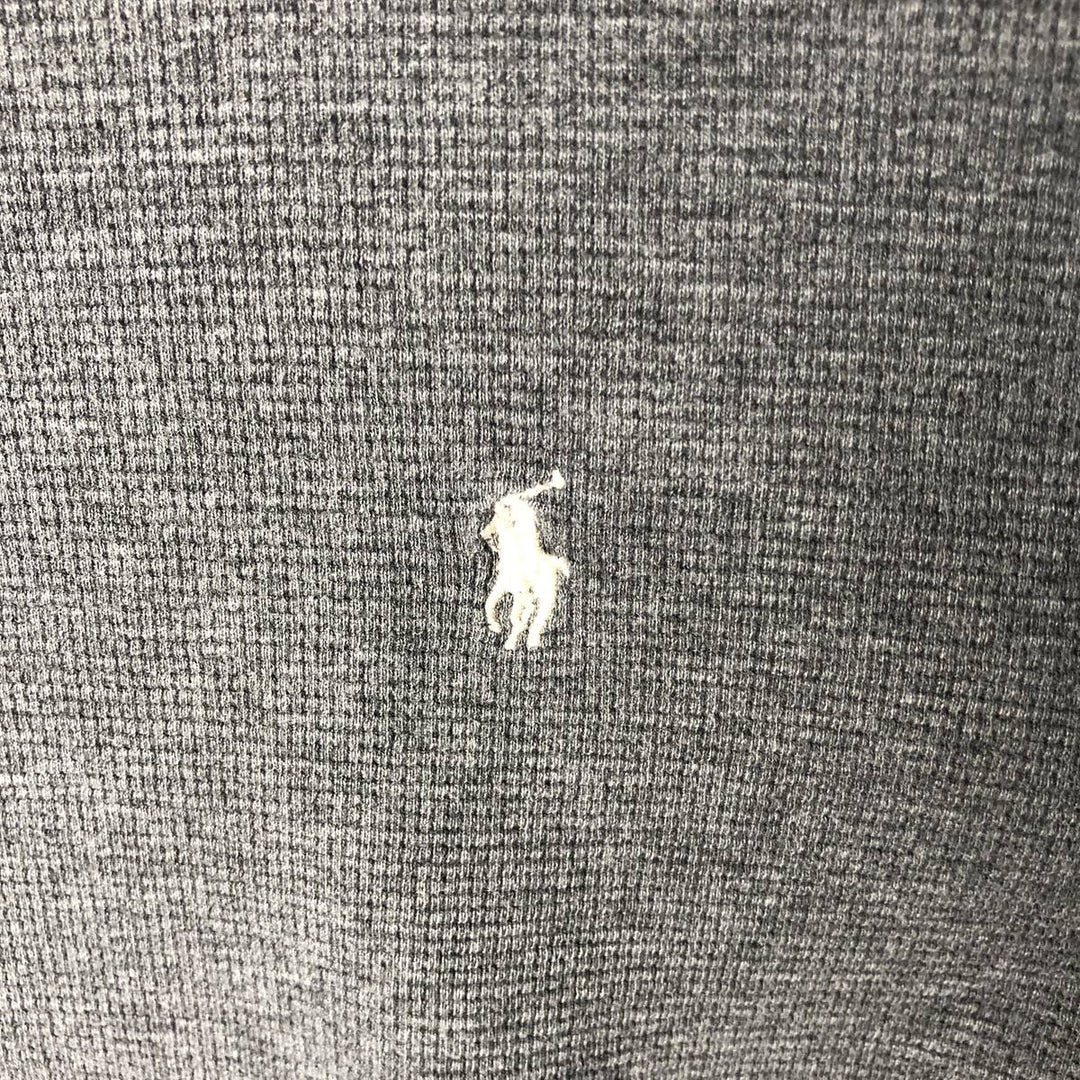 Ralph Lauren POLO RALPH LAUREN V-neck thermal long sleeve T-shirt waffle men's XL size cotton gray type Vintage Second Hand