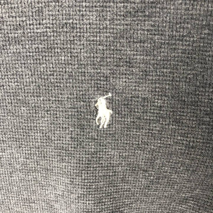 Ralph Lauren POLO RALPH LAUREN V-neck thermal long sleeve T-shirt waffle men's XL size cotton gray type Vintage Second Hand