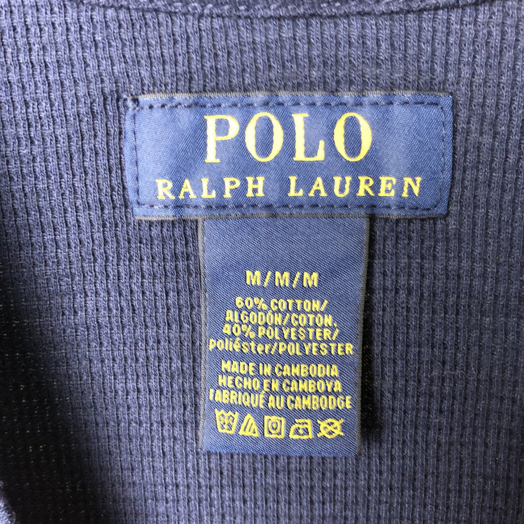 Ralph Lauren POLO RALPH LAUREN Thermal Long T-Shirt, Men's Size M cotton navy blue type Vintage Second Hand