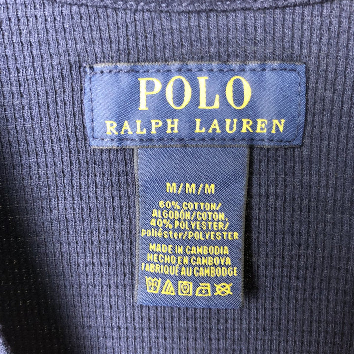 Ralph Lauren POLO RALPH LAUREN Thermal Long T-Shirt, Men's Size M cotton navy blue type Vintage Second Hand
