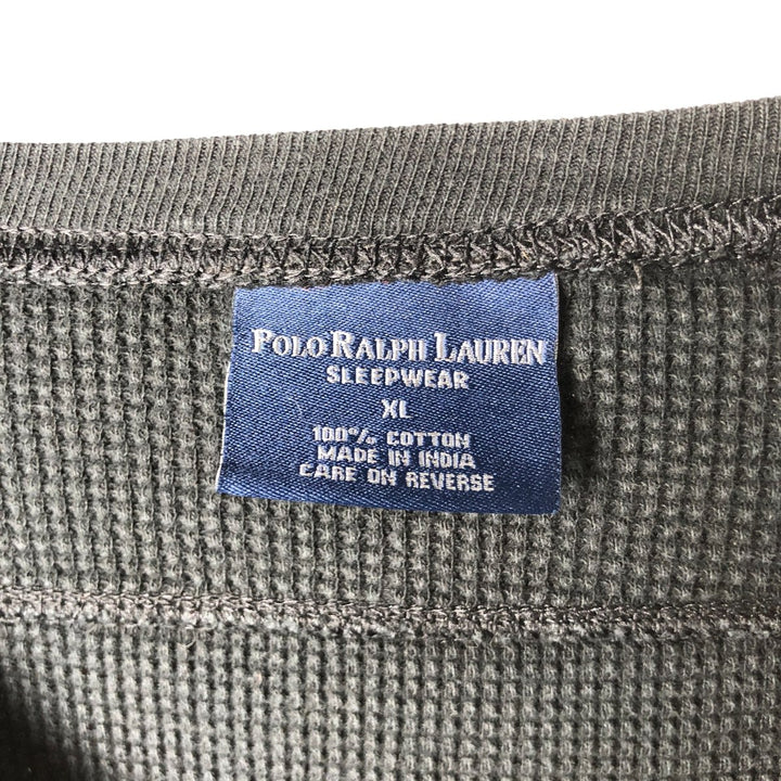 Ralph Lauren POLO RALPH LAUREN SLEEPWEAR Thermal Long T-shirt Waffle Men's XL cotton black type Vintage Second Hand
