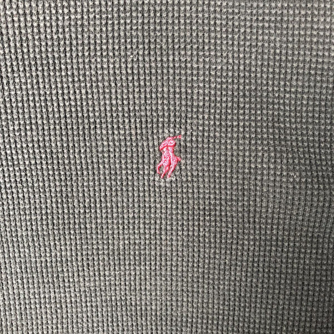 Ralph Lauren POLO RALPH LAUREN SLEEPWEAR Thermal Long T-shirt Waffle Men's XL cotton black type Vintage Second Hand