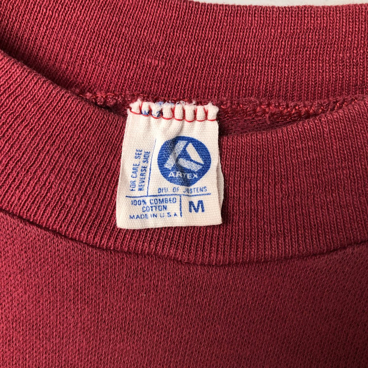 Vintage 1980'S ALTEX College 5/8 Sleeve Long Sleeve T-Shirt, Made in USA, Men's Size Medium cotton red type reddish brown Vintage Second Hand